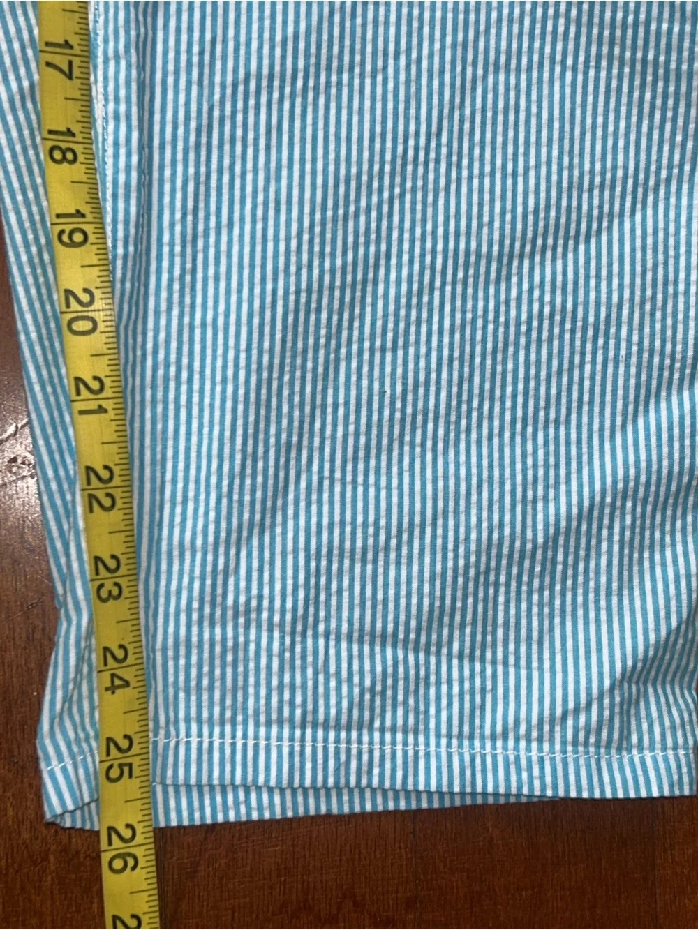 Crown & Ivy Seersucker Boating Pants Cropped Cotton Chino Sz 14 Coastal Nautical